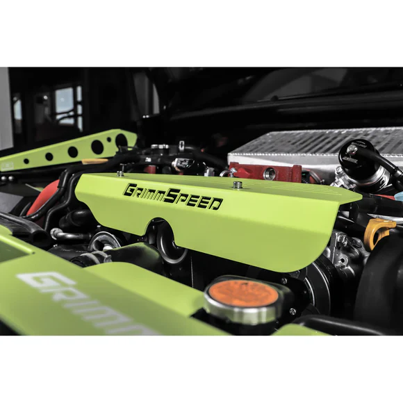 GrimmSpeed Neon Green Alternator Cover 2002-2014 WRX / 2004-2021 STI - Image 2