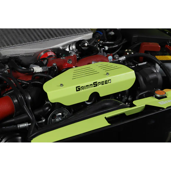 GrimmSpeed Neon Green Alternator Cover 2002-2014 WRX / 2004-2021 STI - Image 4