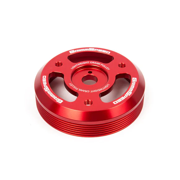 GrimmSpeed Red Lightweight Crank Pulley 2015-2021 WRX - Image 2