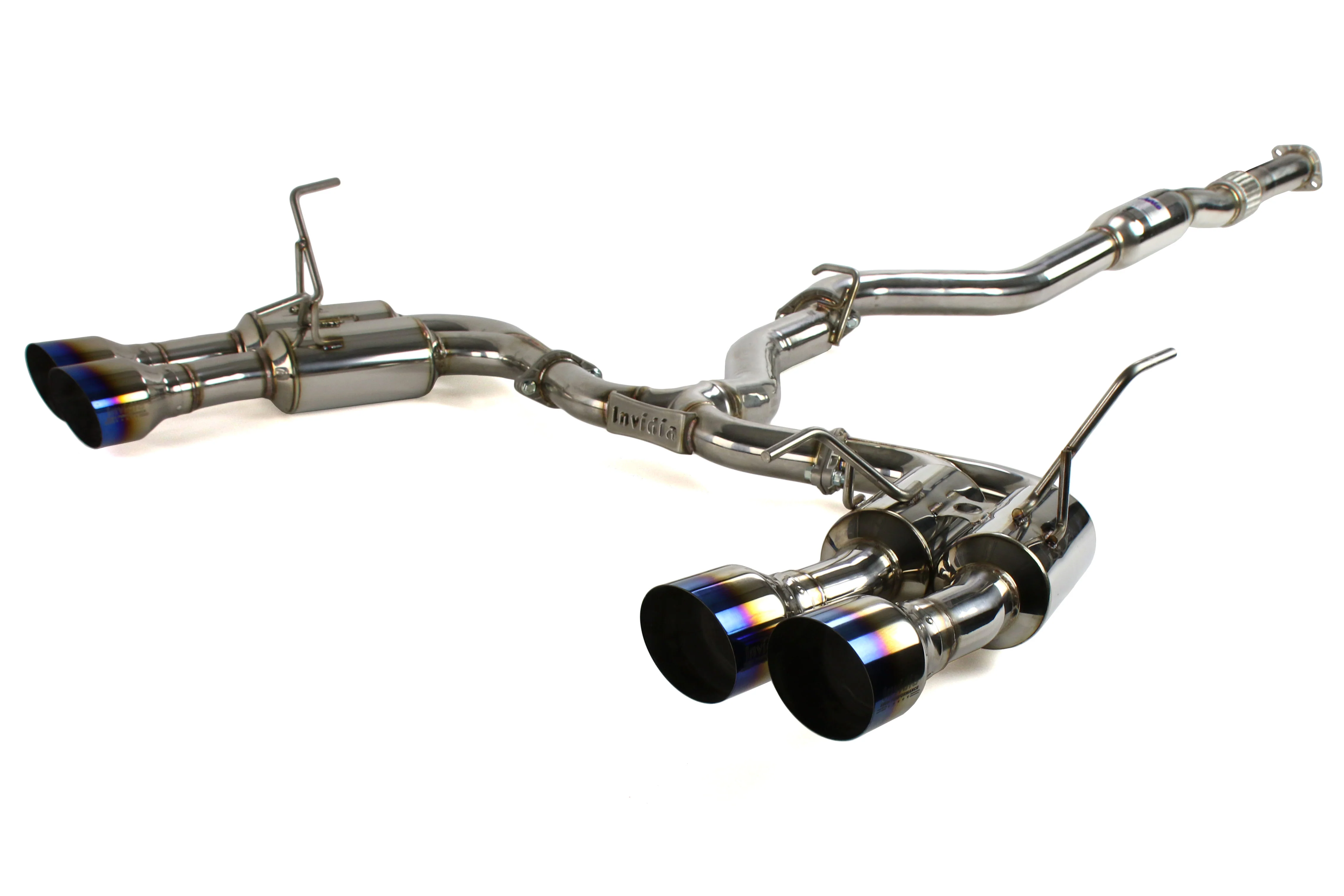 Invidia Gemini R400 Titanium Burnt Quad Tip Catback Exhaust 2022-2026 WRX