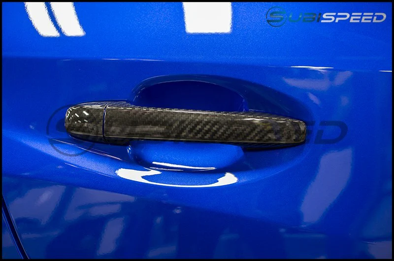 OLM S-Line Dry Carbon Fiber Door Handle Covers 2015-2021 WRX/STI - Image 3