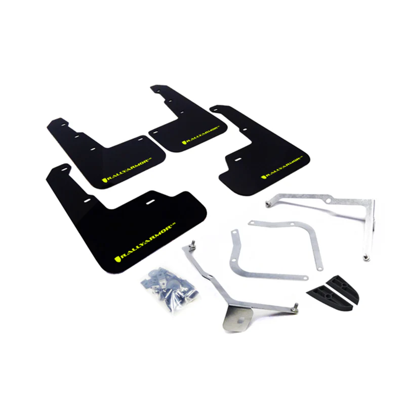 Rally Armor Black UR Mud Flap Caliper Green Logo 2015-2021 WRX/STI