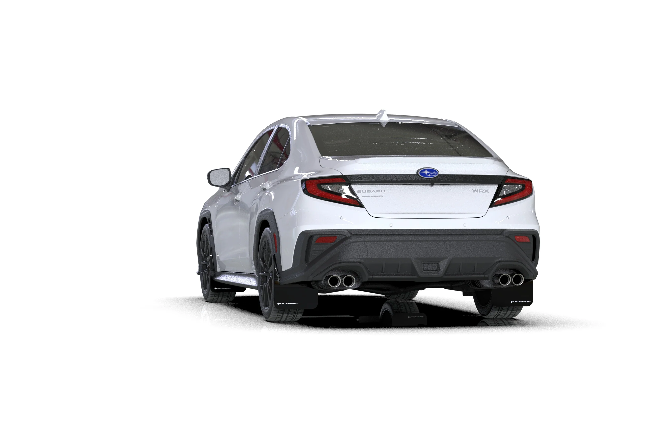 Rally Armor Black UR Mud Flap White Logo 2022+ WRX - Image 2