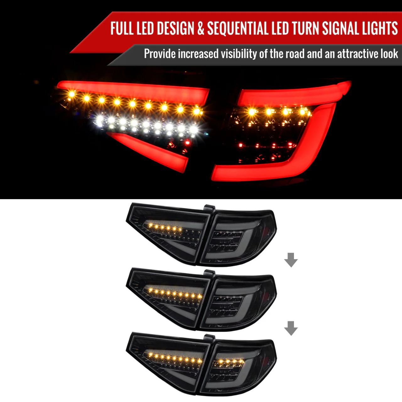 Spec-D Sequential LED Tail Lights 2008-2014 WRX/STI Hatchback - Image 5