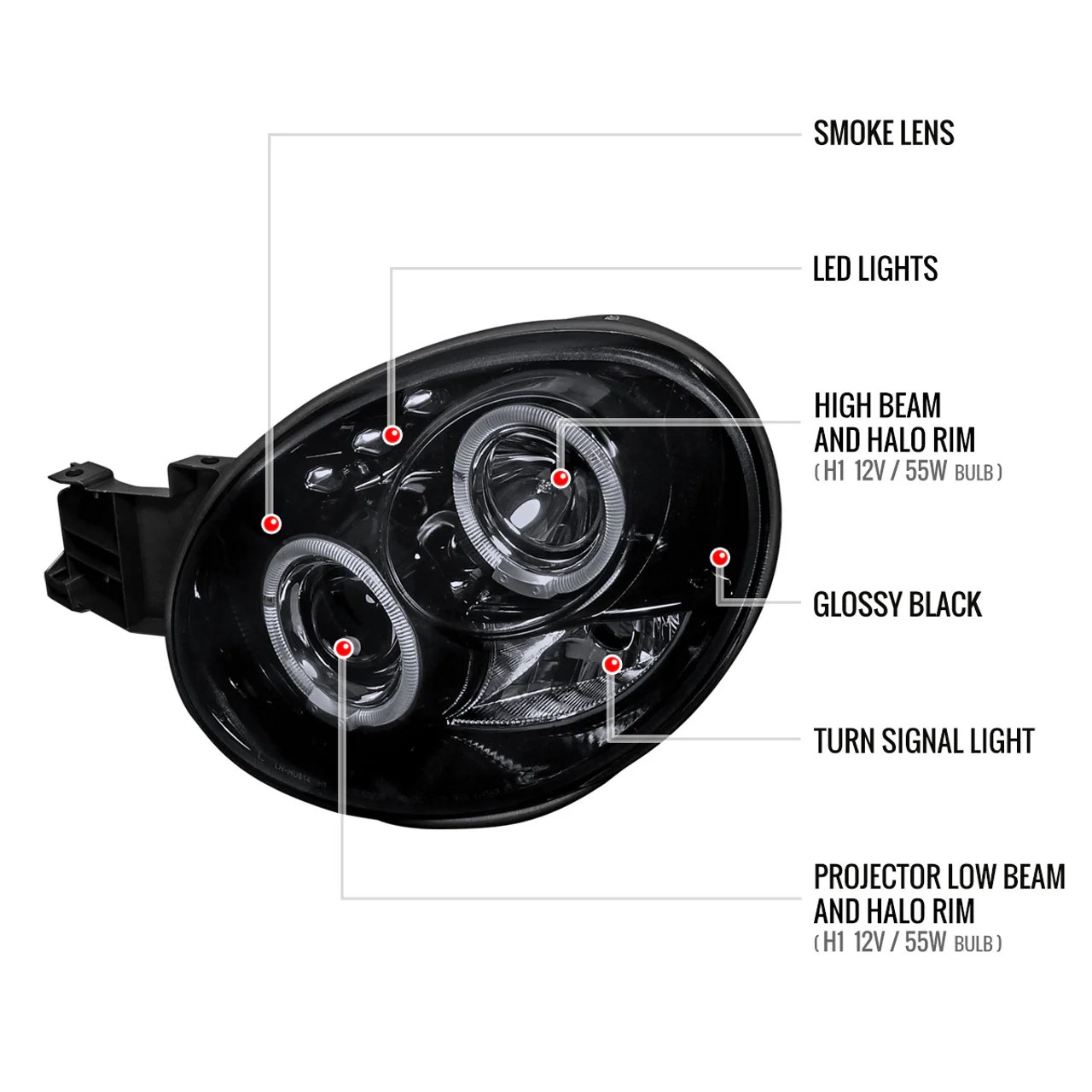Spec-D Tuning Halo Style LED Headlights 2002-2003 WRX - Image 3